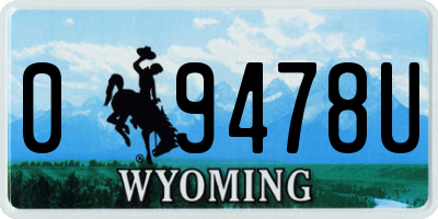 WY license plate 09478U