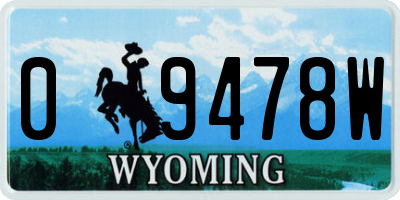 WY license plate 09478W