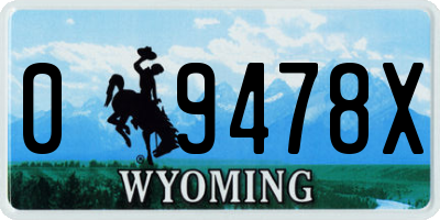 WY license plate 09478X
