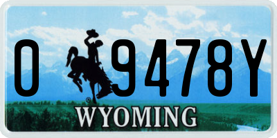WY license plate 09478Y