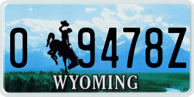 WY license plate 09478Z