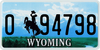 WY license plate 094798
