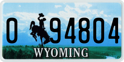 WY license plate 094804
