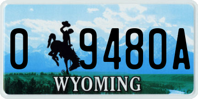 WY license plate 09480A