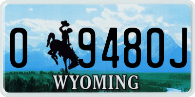WY license plate 09480J