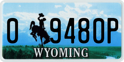 WY license plate 09480P