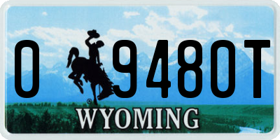 WY license plate 09480T