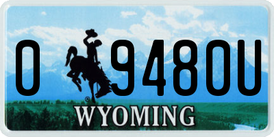 WY license plate 09480U