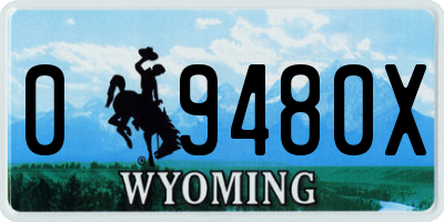 WY license plate 09480X