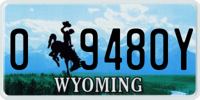 WY license plate 09480Y