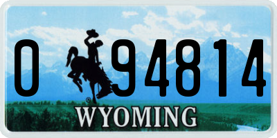WY license plate 094814