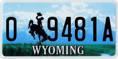 WY license plate 09481A