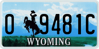 WY license plate 09481C