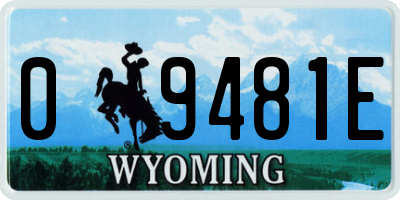 WY license plate 09481E