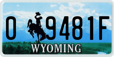 WY license plate 09481F