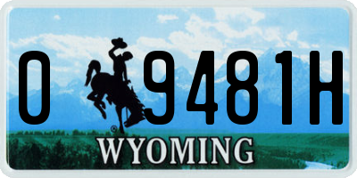 WY license plate 09481H