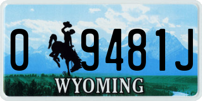 WY license plate 09481J