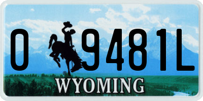 WY license plate 09481L