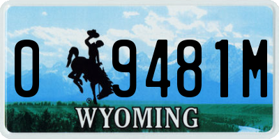 WY license plate 09481M