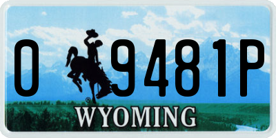 WY license plate 09481P