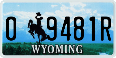 WY license plate 09481R