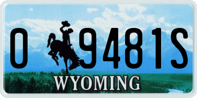 WY license plate 09481S