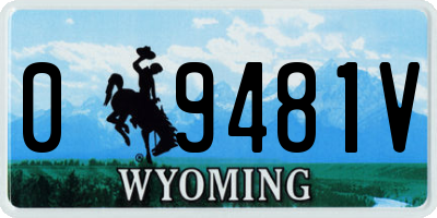 WY license plate 09481V