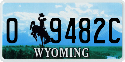 WY license plate 09482C