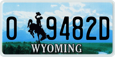 WY license plate 09482D