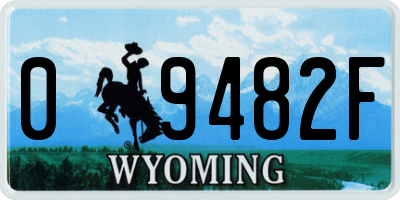 WY license plate 09482F
