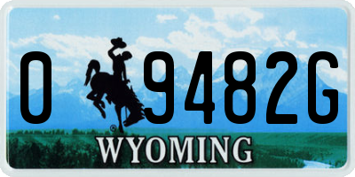 WY license plate 09482G