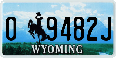 WY license plate 09482J