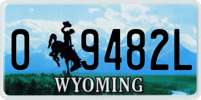 WY license plate 09482L