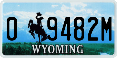 WY license plate 09482M