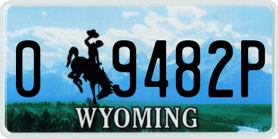 WY license plate 09482P