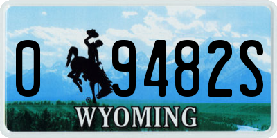 WY license plate 09482S