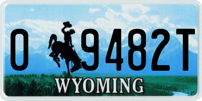 WY license plate 09482T