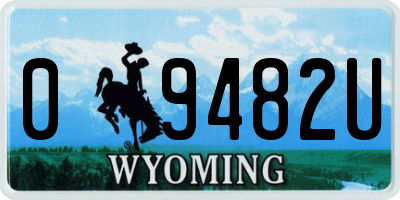 WY license plate 09482U