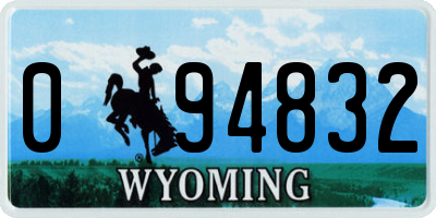 WY license plate 094832