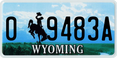 WY license plate 09483A