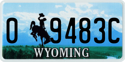WY license plate 09483C