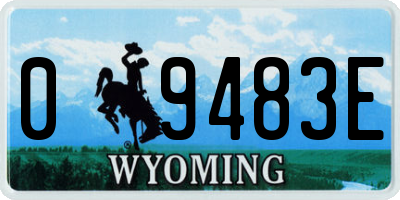 WY license plate 09483E