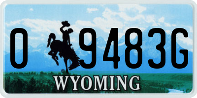 WY license plate 09483G