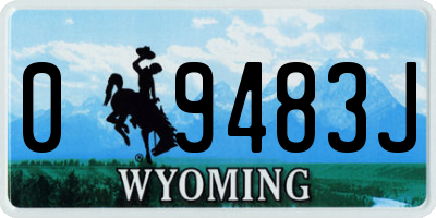 WY license plate 09483J