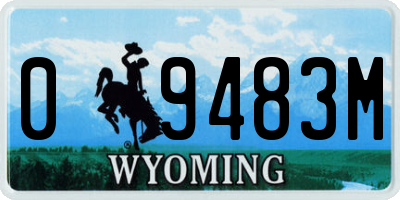 WY license plate 09483M