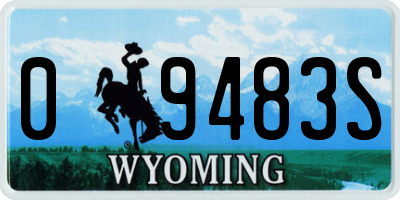 WY license plate 09483S