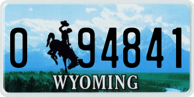 WY license plate 094841