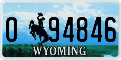 WY license plate 094846