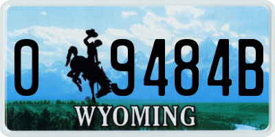 WY license plate 09484B