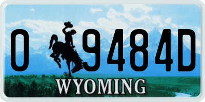 WY license plate 09484D